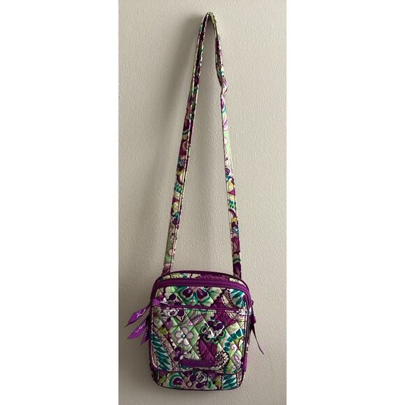 Vera Bradley Disney Plums Up Mickey Minnie Mouse Small Zip Crossbody Purse - Picture 2 of 14